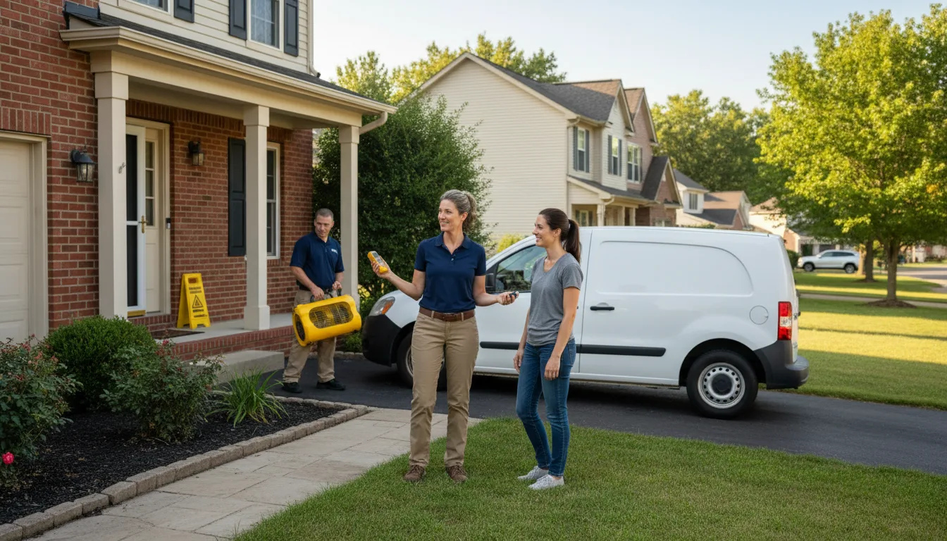Residential water damage restoration in Milan, IL